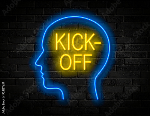 Leuchtende gelbe Neoschrift 