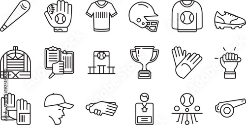 Collection of hand drawn sports and leisure icons isolated on transparent background