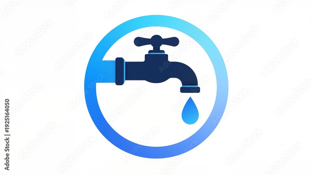 Fototapeta premium Water faucet with drop icon