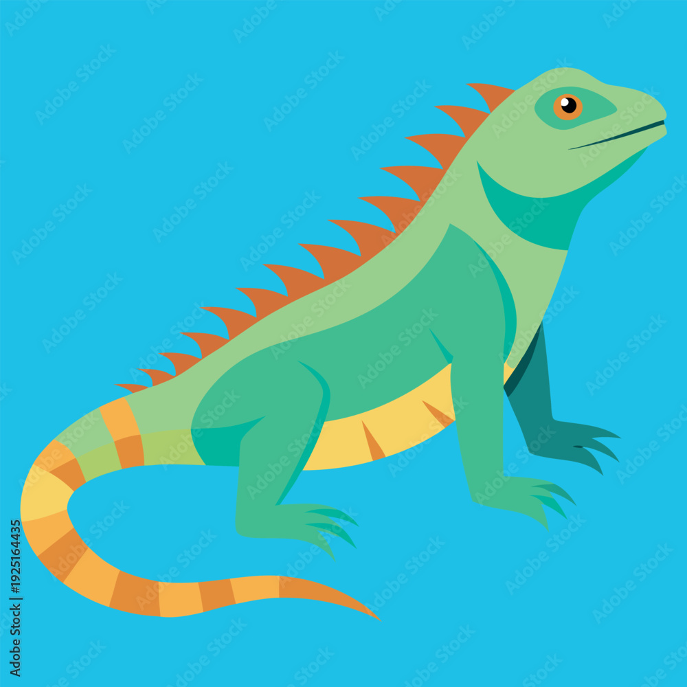 Naklejka premium A beautiful iguana clean and clear art 