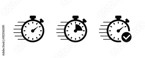 Efficient time management with stopwatch icons for productivity