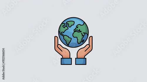 Hands holding the earth globe symbolizing care and protection for our planet environment and eco friendly concepts