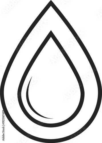 Minimal Water Drop Line Icon