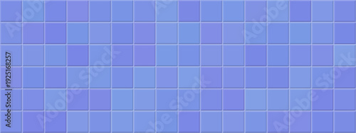 Blue checkered bath and pool tile mosaic with swimming grid bathroom. Texture background turquoise and geometric graphic floor with square water banner. Ceramic blue interior and kitchen.