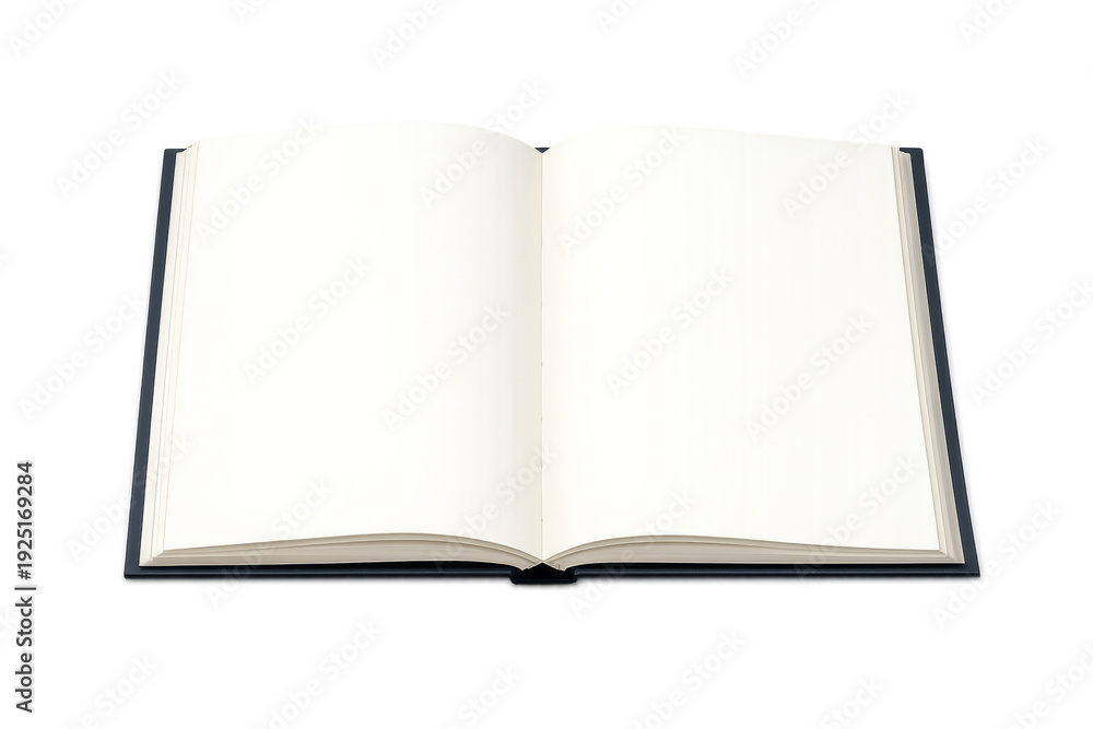 Naklejka premium Open book showing blank spread pages for copy space