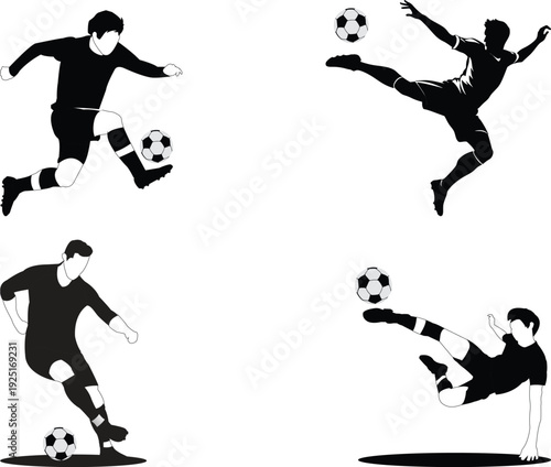 A sets Style of a Football Player vector design