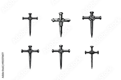 Religious Cross Nail Symbols Illustration