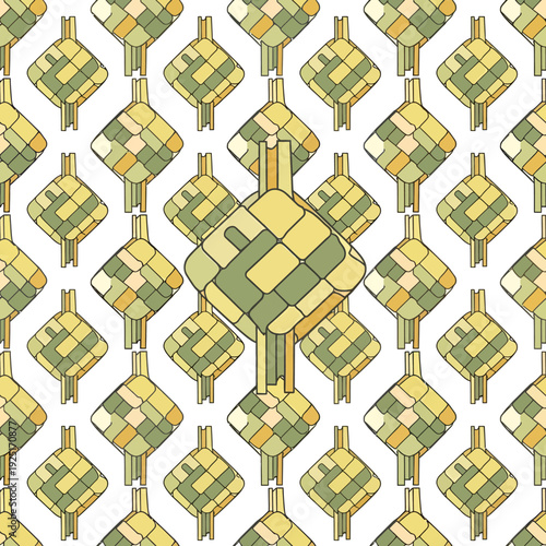 Pixel Art Robot Pattern with Central Figure.