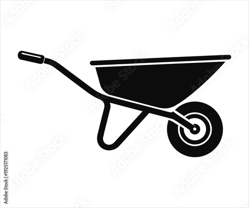 Wheelbarrow Garden Tool Silhouette Icon