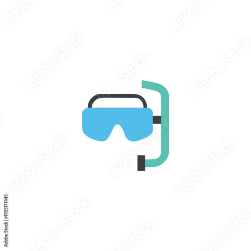Diving Mask Icon Vector | Snorkeling and Scuba Gear Symbol , Scuba Diving Mask Icon | Underwater Equipment Illustration , Snorkel Mask Symbol | Marine Sports Gear Vector