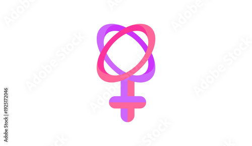 Double Female Gender Symbol Interlocked, Lesbian Love and Equality Concept Vector Illustration