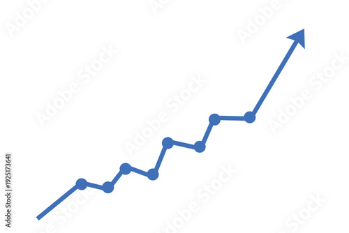 Upward trend line graph icon. Business growth chart with rising arrow.