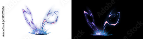 Foto A PNG image of Vibrant indigo and magenta energy burst effects displaying dynami
