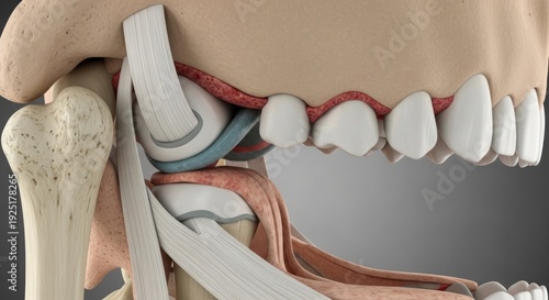 Anatomical Illustration of Human Jaw and Teeth.