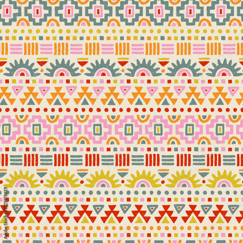 Hand drawn  abstract seamless pattern, ethnic background, aztec style - great for textiles, banners, wallpapers, wrapping - vector design