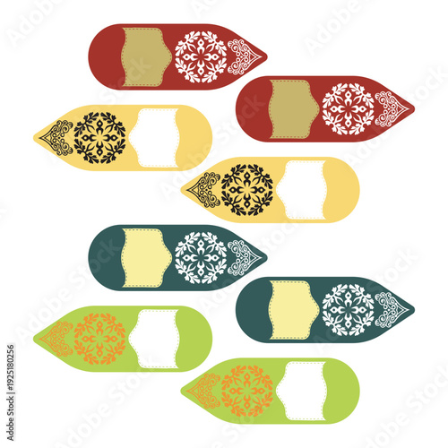 moroccan slippers, vector image, eps 10.