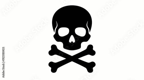 Danger Skull and Crossbones Icon for Hazard and Safety Warning