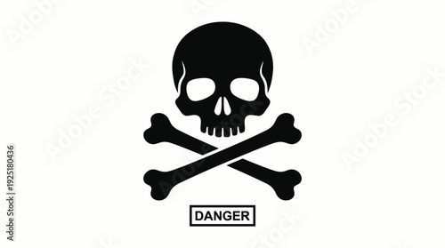 Danger Skull and Crossbones Icon for Hazard and Safety Warning