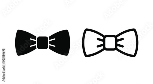 Two black bow tie illustrations with slightly different designs