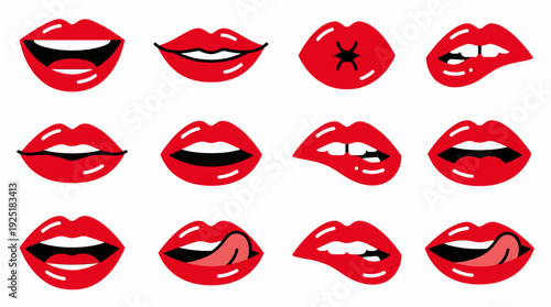 "Red Lips Illustration: Expressions & Non-Verbal Communication"