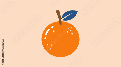 "Orange Fruit Illustration: Minimalist Fresh Design"