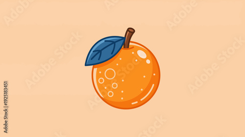 "Orange Fruit Illustration: Minimalist Fresh Design"