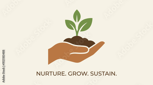 "Nurture Grow Sustain: Symbol of Environmental Care & Growth"