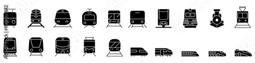 Train icon vector set. Electric train Illustration sign collection. Metro symbol. Public transport logo. 