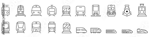 Train icon vector set. Electric train Illustration sign collection. Metro symbol. Public transport logo. 