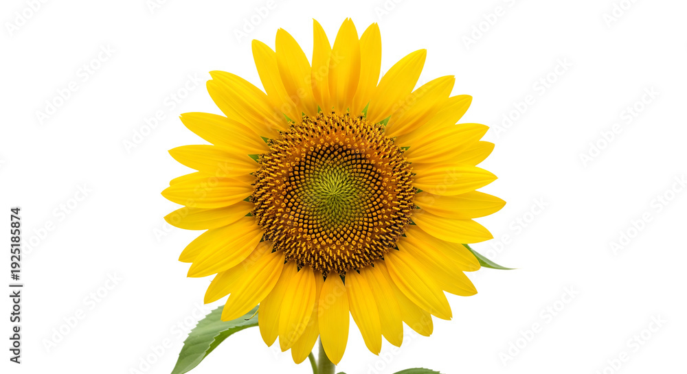 Fototapeta premium Bright Yellow Sunflower Bloom Isolated Transparent Background