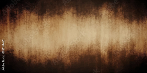 Abstract dark brown grunge background with old textured rays and a vintage rusty metal wall pattern on aged antique paper material