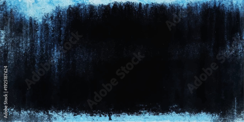 An abstract blue grunge background features dark textured brush strokes on an aged paper surface with a rough vintage concrete wall pattern