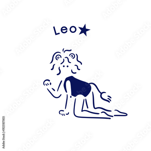 【星座】5.獅子座の女の子のイラスト_背景なし