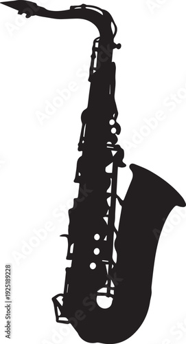 Elegant Alto Saxophone Silhouettes Minimalist Jazz Music Instrument Vector