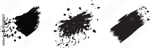 Three black ink strokes on white background