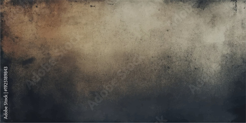 Dark aged metal surface with a dirty grunge texture and vintage smoky fog patterns on a rough black wall backdrop