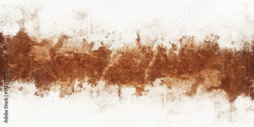 Macro of textured grass in the fog and snow over a rusty brown metal surface with a grunge pattern of old gold paint