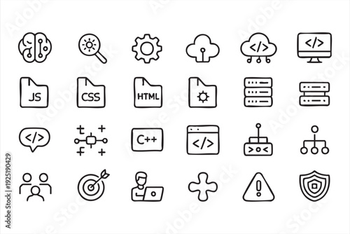 Web engineering vector line symbols for developers