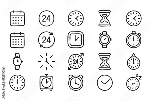 Alarm timer and countdown minimalist icon pack
