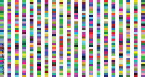 Abstract vertical stripes pattern with varied lengths and widths. Created in a vibrant, multicolored style with a diverse color palette.