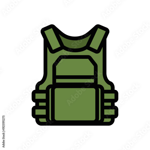 Green tactical vest icon