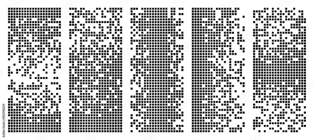 Εκτύπωση καμβά Abstract pixel burst shape with geometric square dots fading away PNG