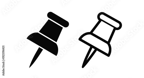 Two push pins one filled and one outline are displayed