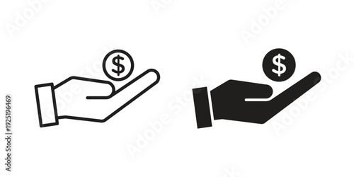 Affordable icon in a simple, black and white style.