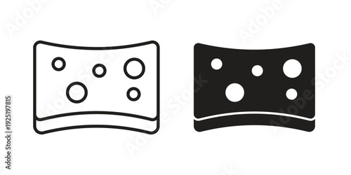 Bath sponge icon in a simple, black and white style.
