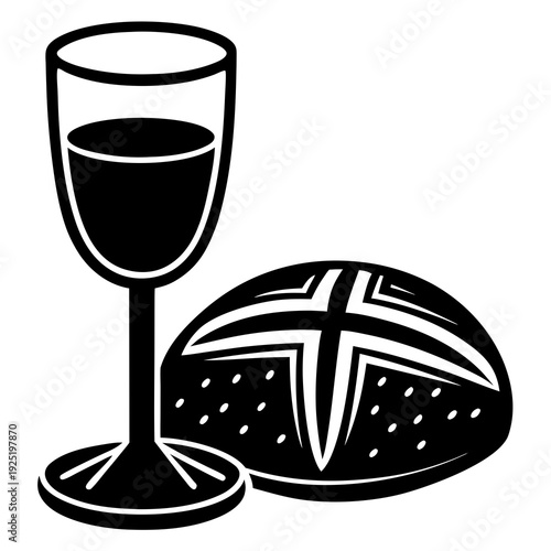 Beautiful Communion Bread and Wine AI Graphics Design for Digital Downloads