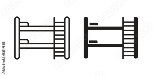 Bunk bed icon in a simple, black and white style.