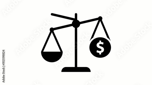 Balance Scale with Dollar Icon – Money & Value Symbol