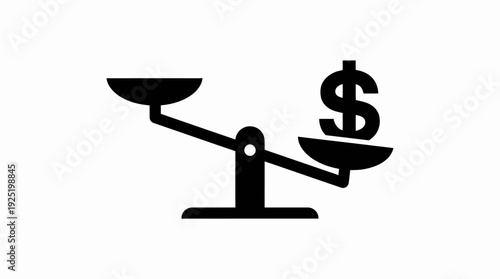 Balance Scale with Dollar Icon – Money & Value Symbol