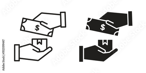 Cash on delivery icon in a simple, black and white style.
